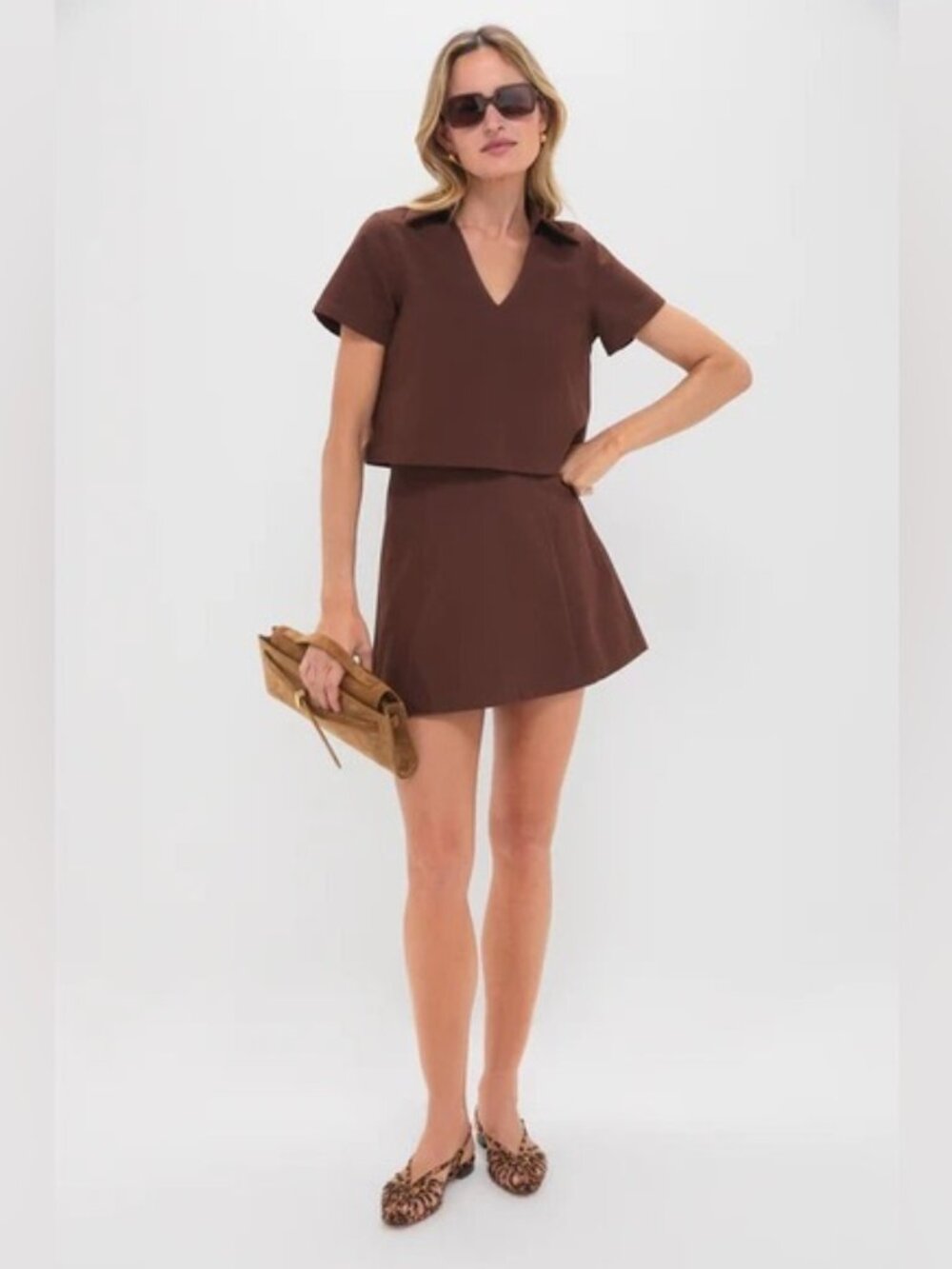 NWT Hyacinth House by Tuckernuck Chocolate Brown Cropped Glenn Skirt